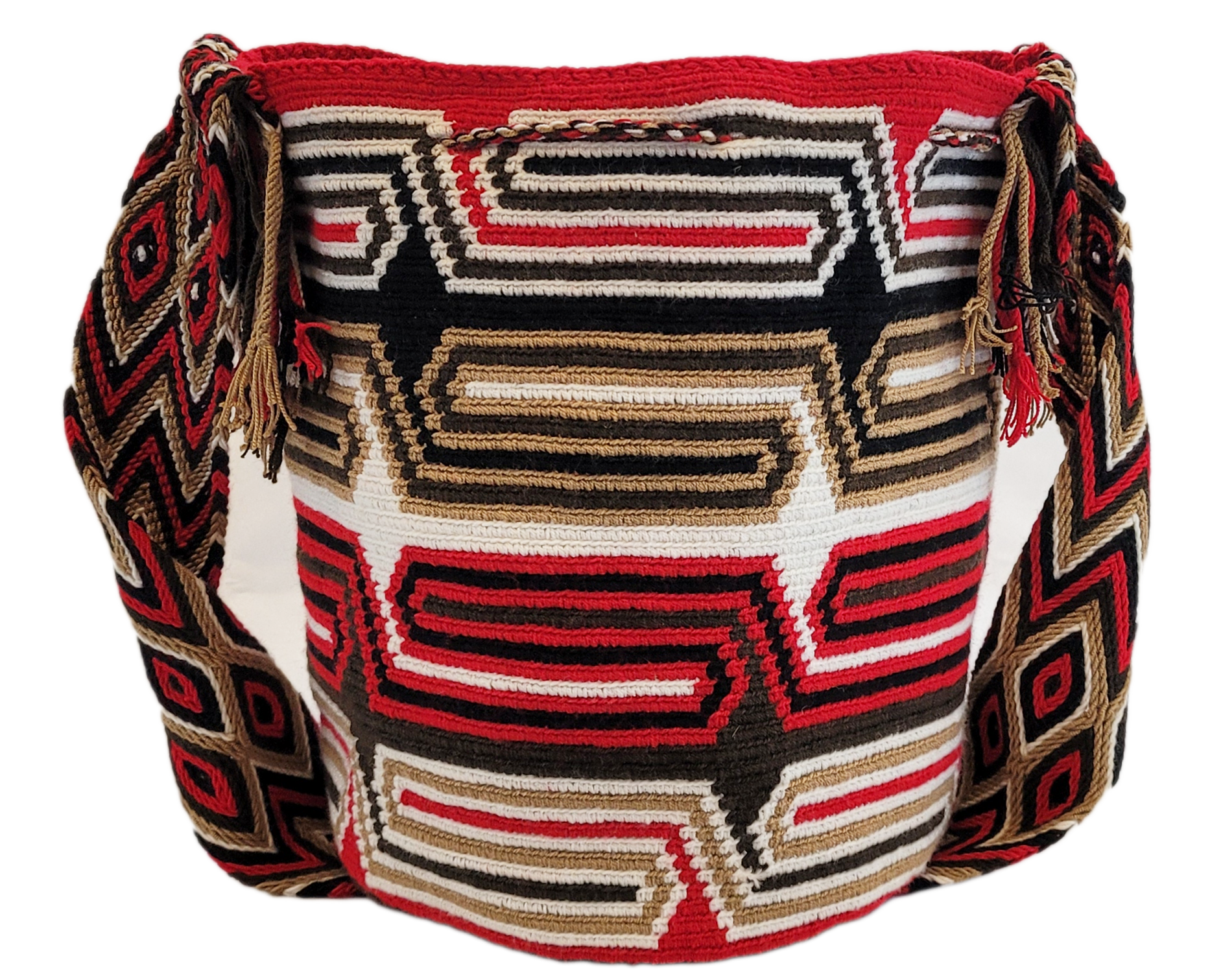 Bottom view Piper Large Handmade Crochet Wayuu Mochila Bag - Wuitusu