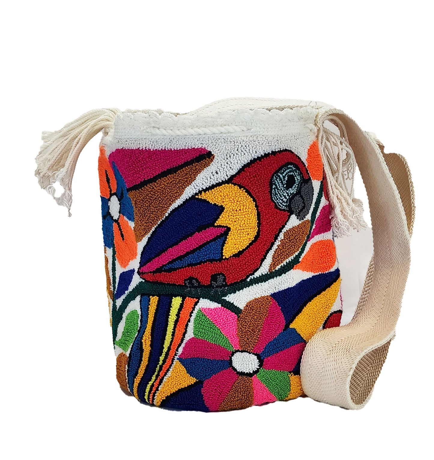Mavis Large Handmade Punch-needle Wayuu Mochila Bag back