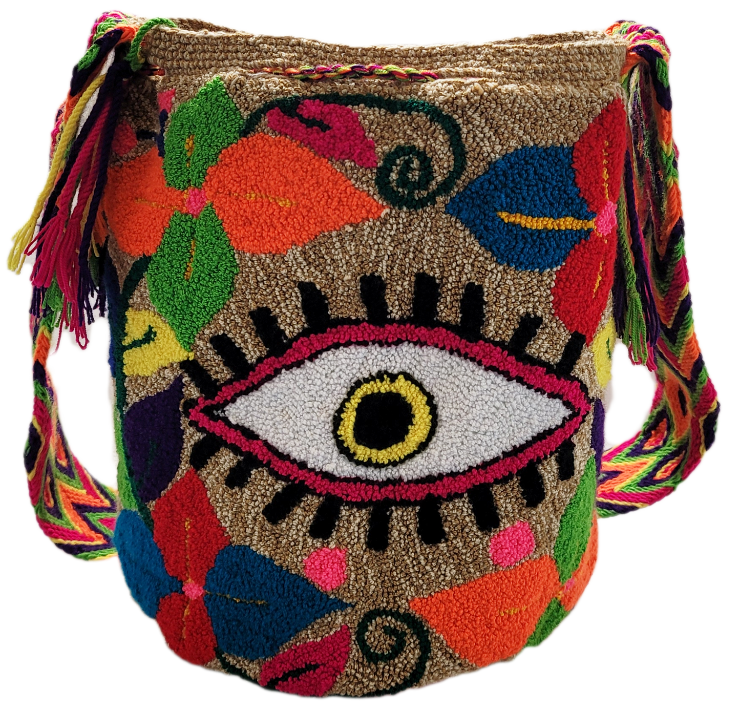 Valentina Large Handmade Punch-needle Wayuu Mochila Bag - Wuitusu