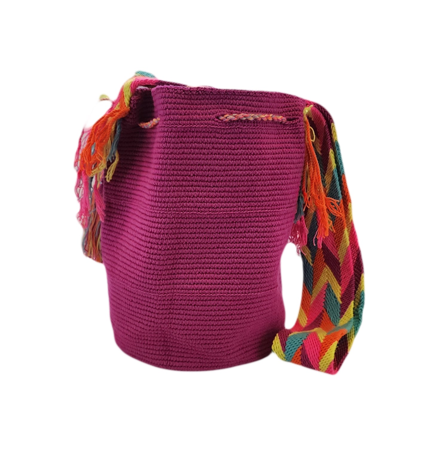 Vienna Large Wayuu Bag with Sacred Heart and Nazar Applique back