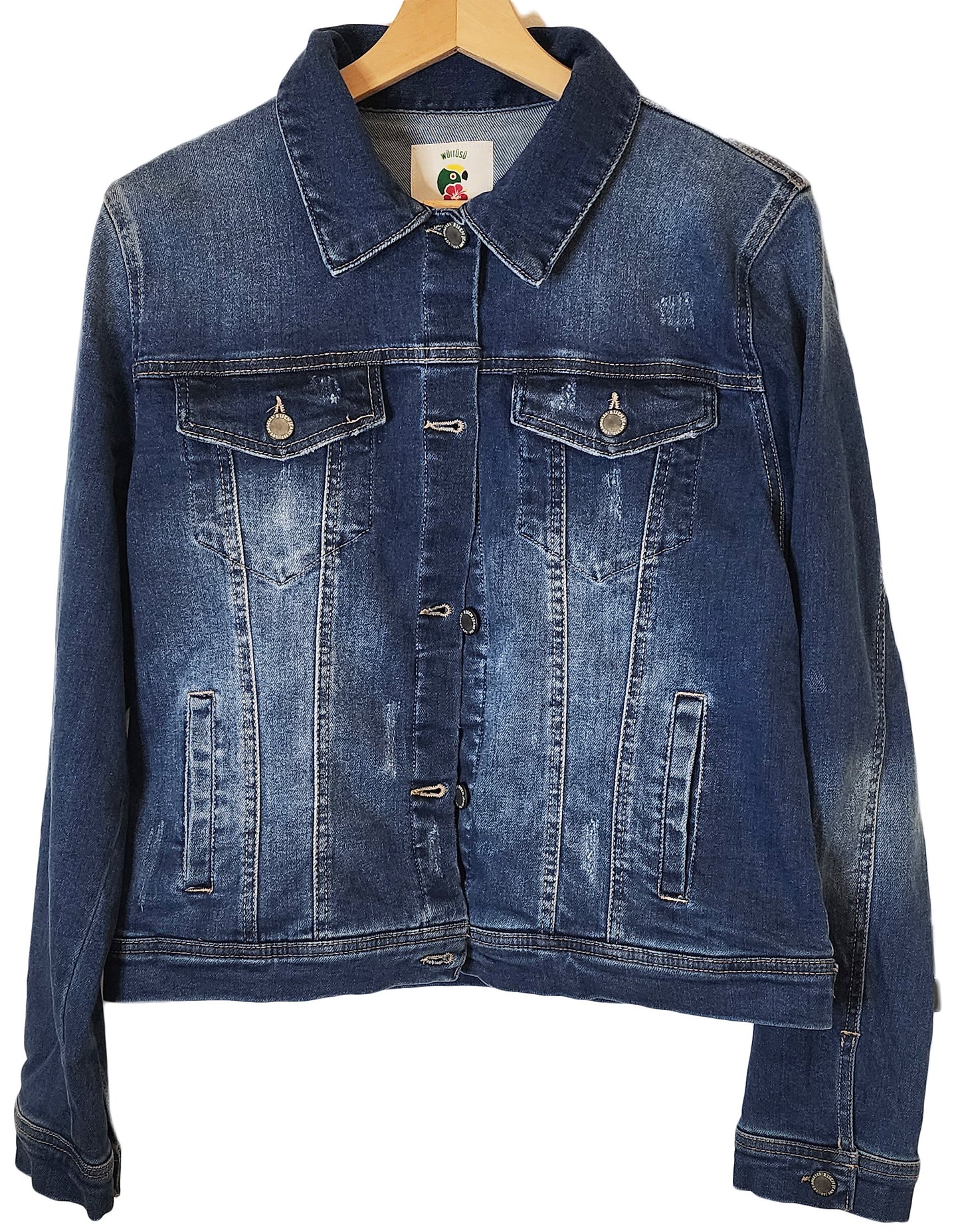 Violette Denim Jacket with Handmade Mandala (L) - Wuitusu