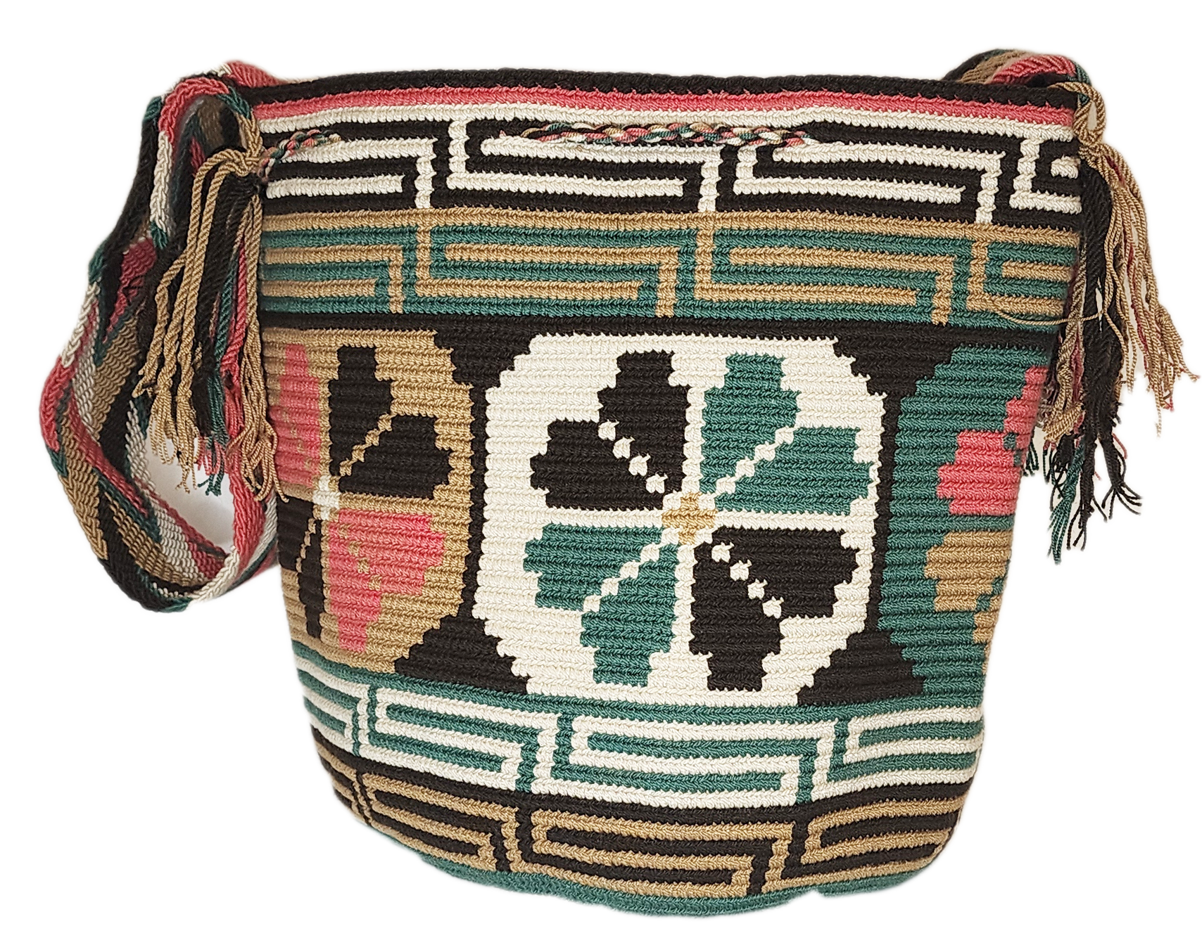Bottom view Maria Large Handmade Crochet Wayuu Mochila Bag - Wuitusu