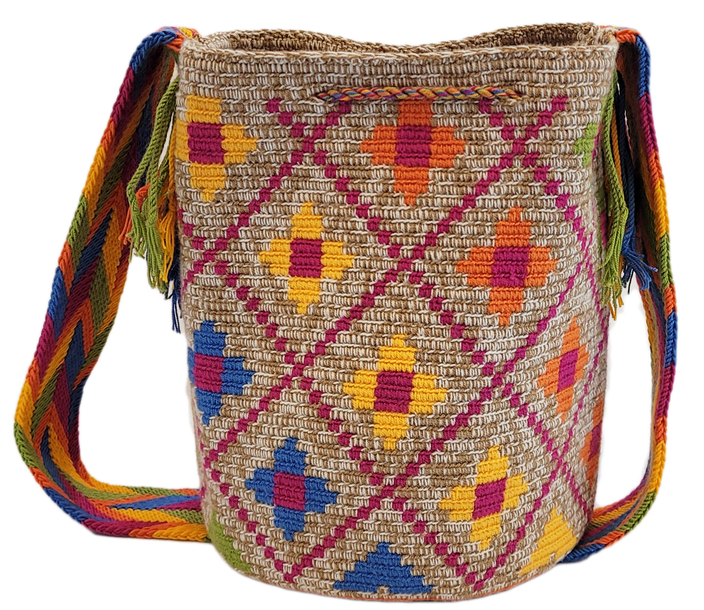 Lydia Large Handmade Crochet Wayuu Mochila Bag - Wuitusu