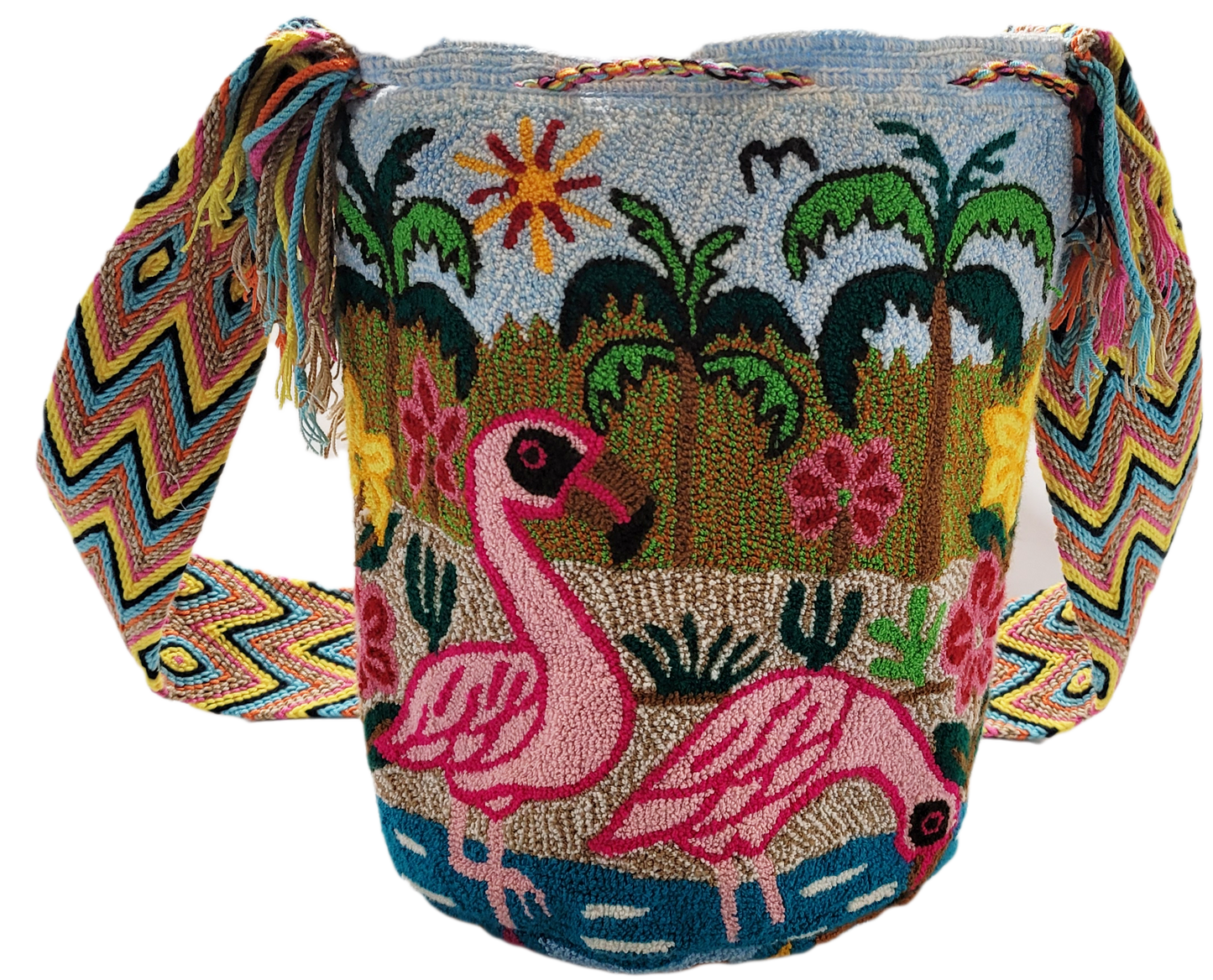 Sophie Large Handmade Punch-needle Wayuu Mochila Bag - Wuitusu