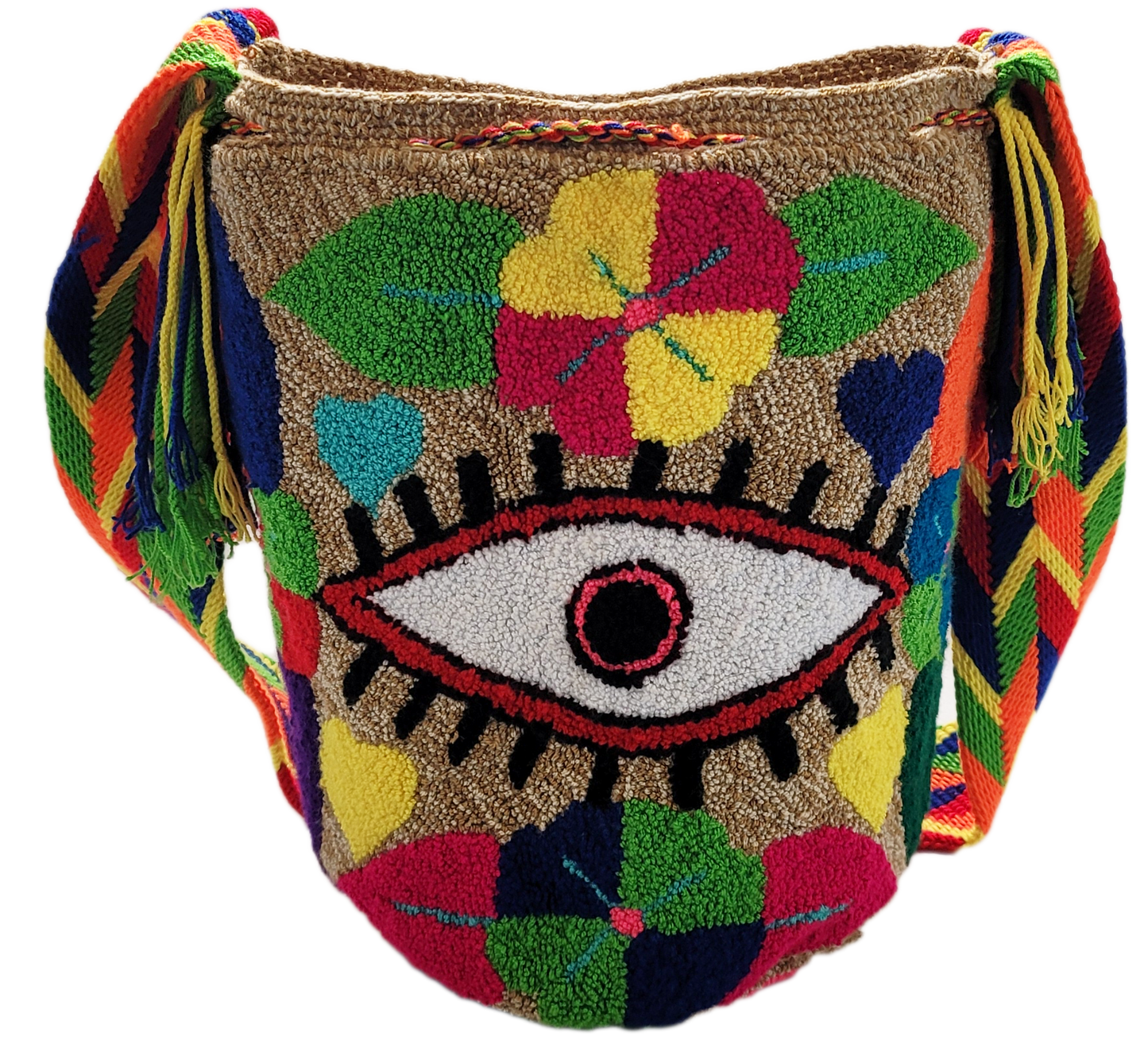 Gabriella Large Handmade Punch-needle Wayuu Mochila Bag - Wuitusu