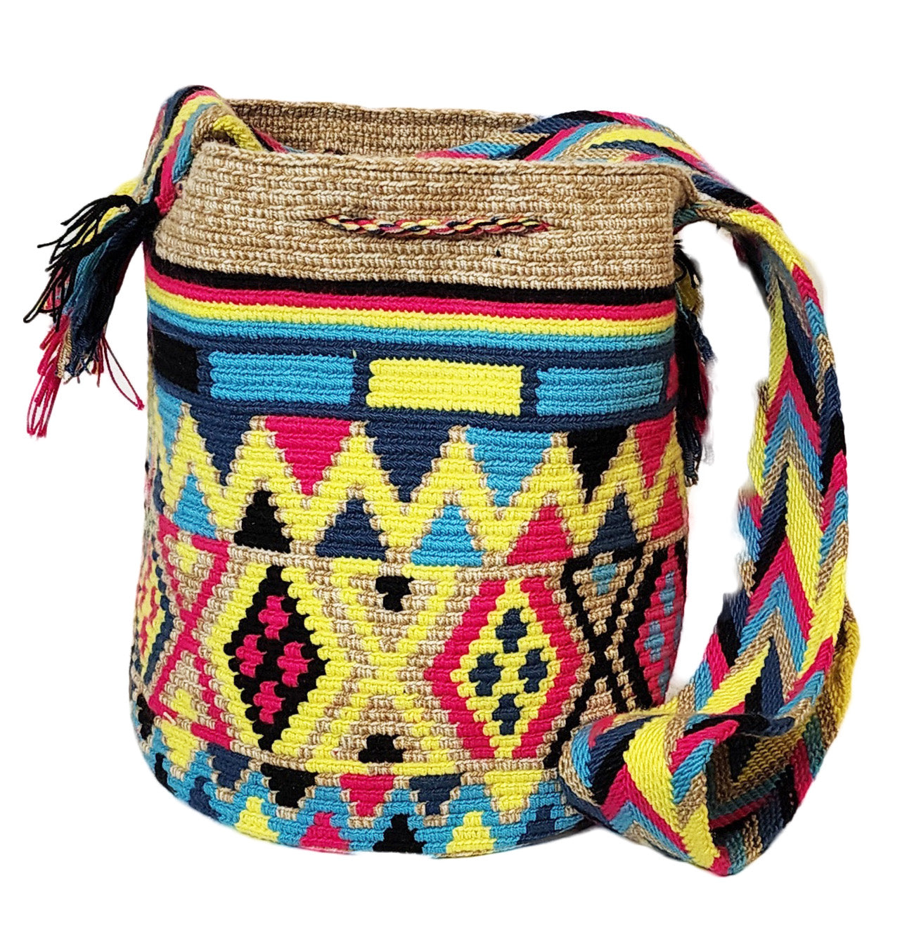 Abby Large Handmade Crochet Wayuu Mochila Bag - Wuitusu