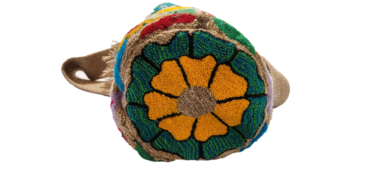 Alice Large Handmade Punch-needle Wayuu Mochila Bag - Wuitusu