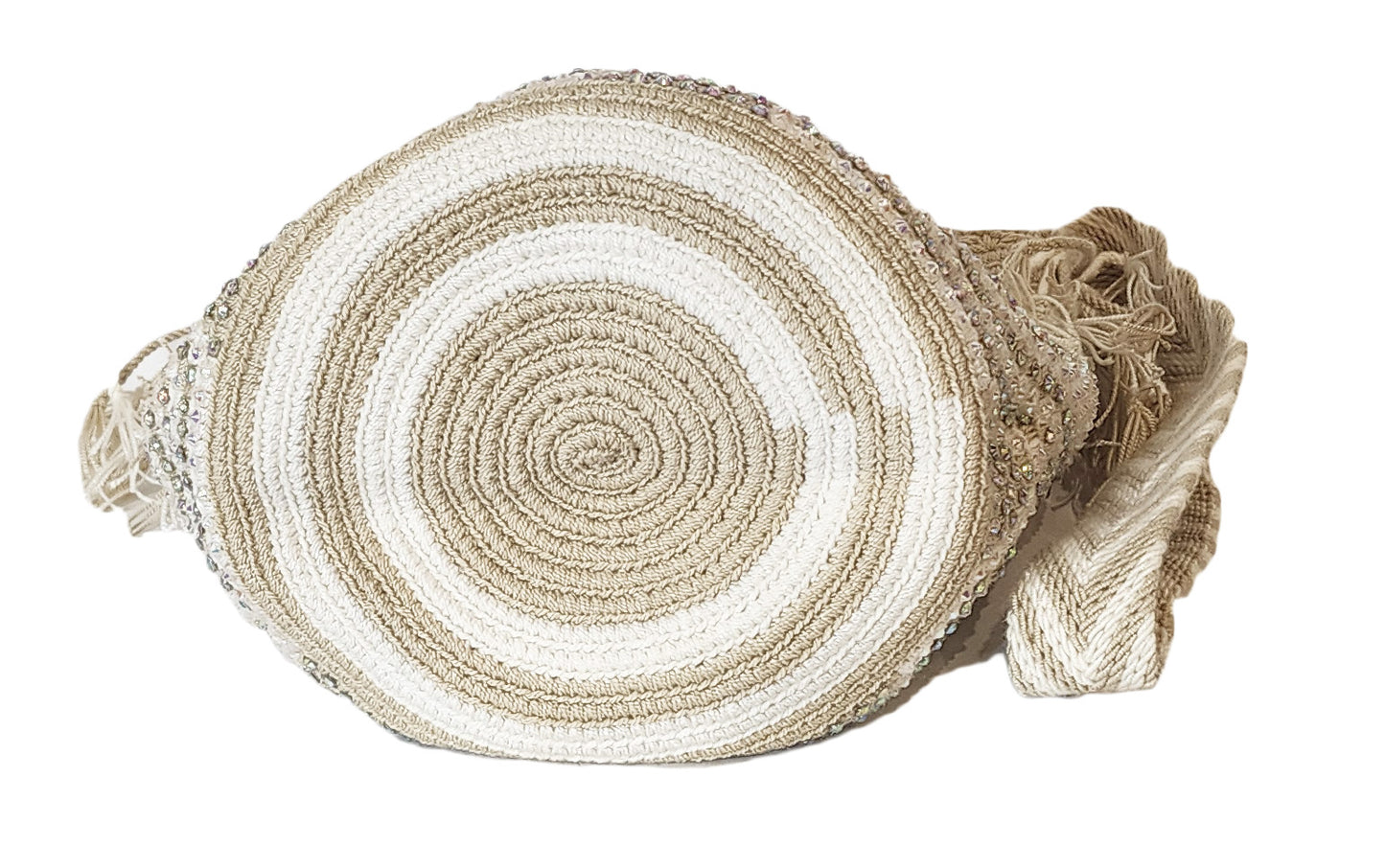 Helena Medium Handmade Wayuu Mochila Bag With Crystals - Wuitusu