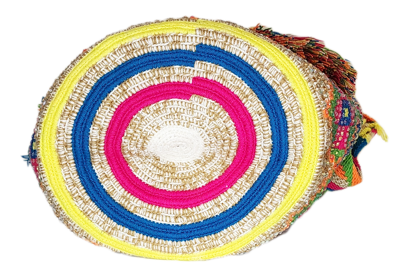 Margaret Handmade Crochet Wayuu Mochila Bag with Crystals - Wuitusu