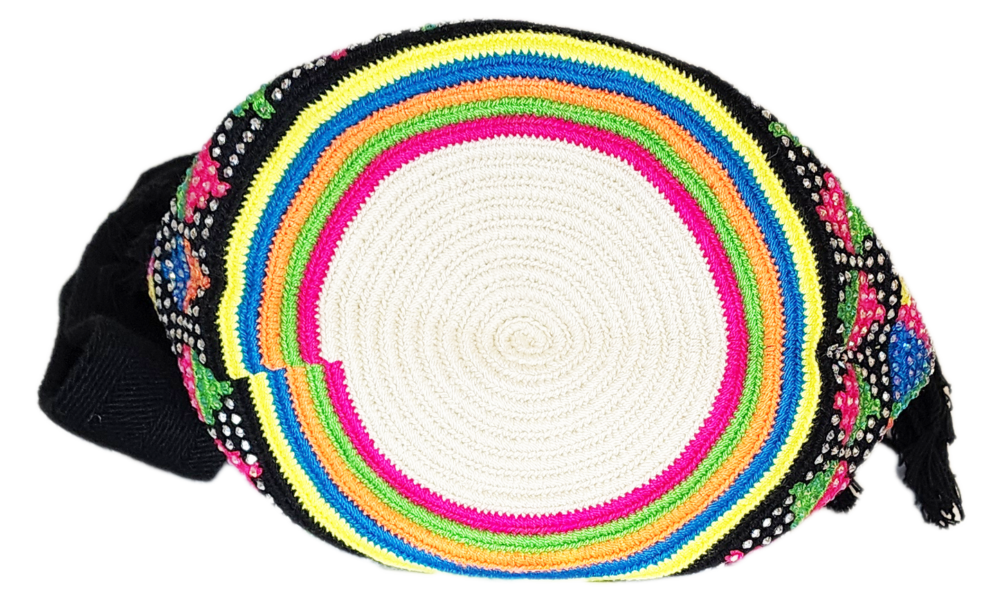 Remi Handmade Crochet Wayuu Mochila Bag with Crystals - Wuitusu