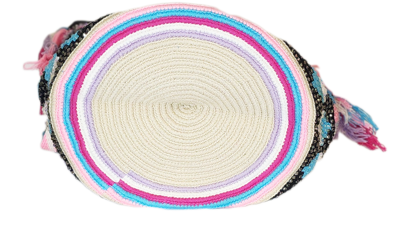 Parker Handmade Crochet Wayuu Mochila Bag with Crystals - Wuitusu