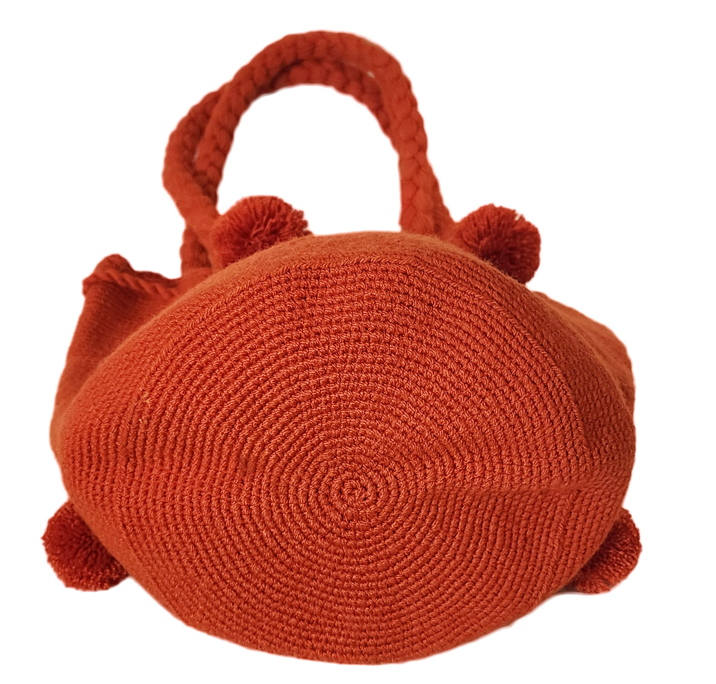 Hanna Medium Short Handle Design PomPom Mochila - Wuitusu