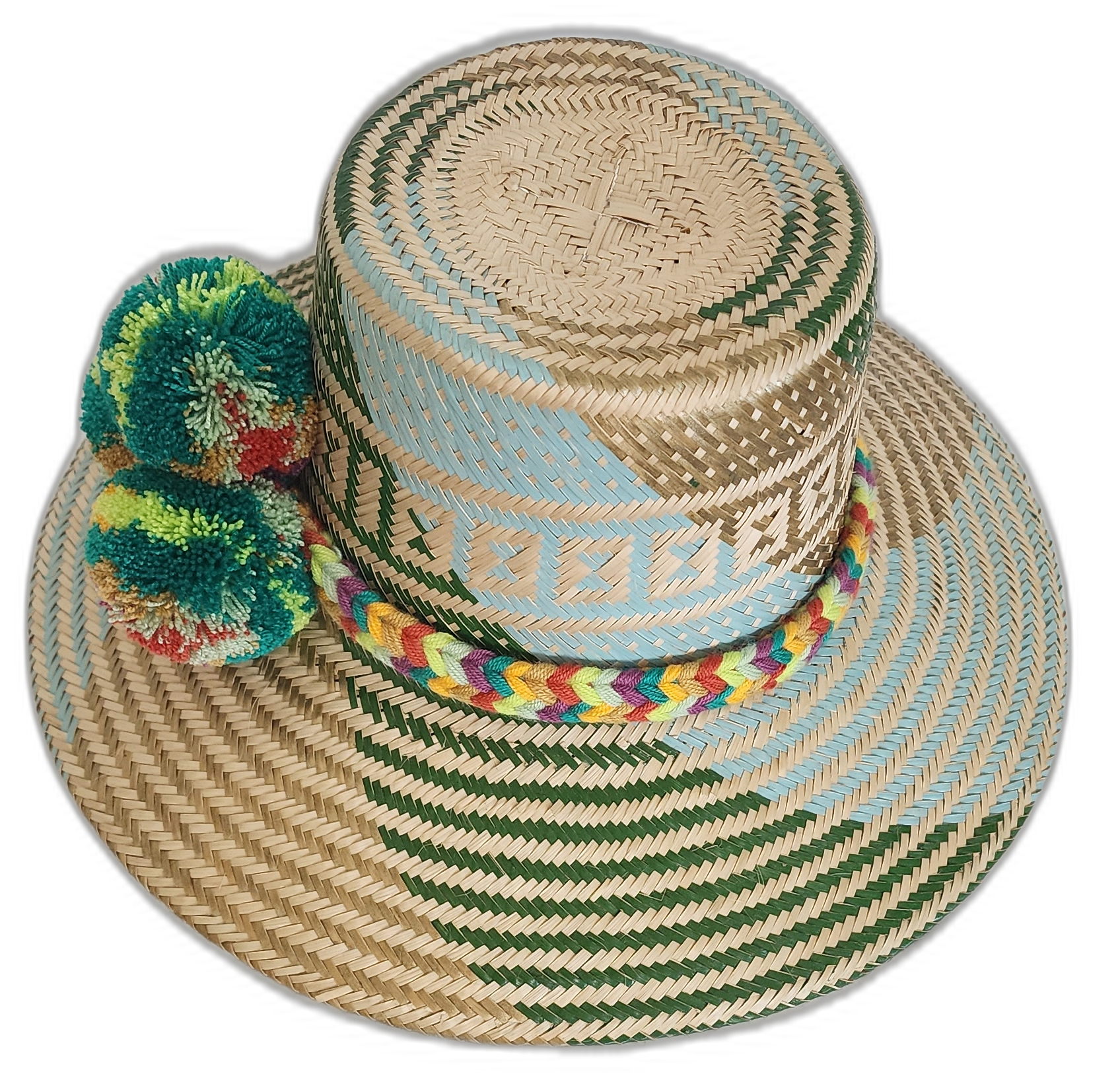 Bohemian summer straw hat handcrafted with Iraca palm and cultural accents