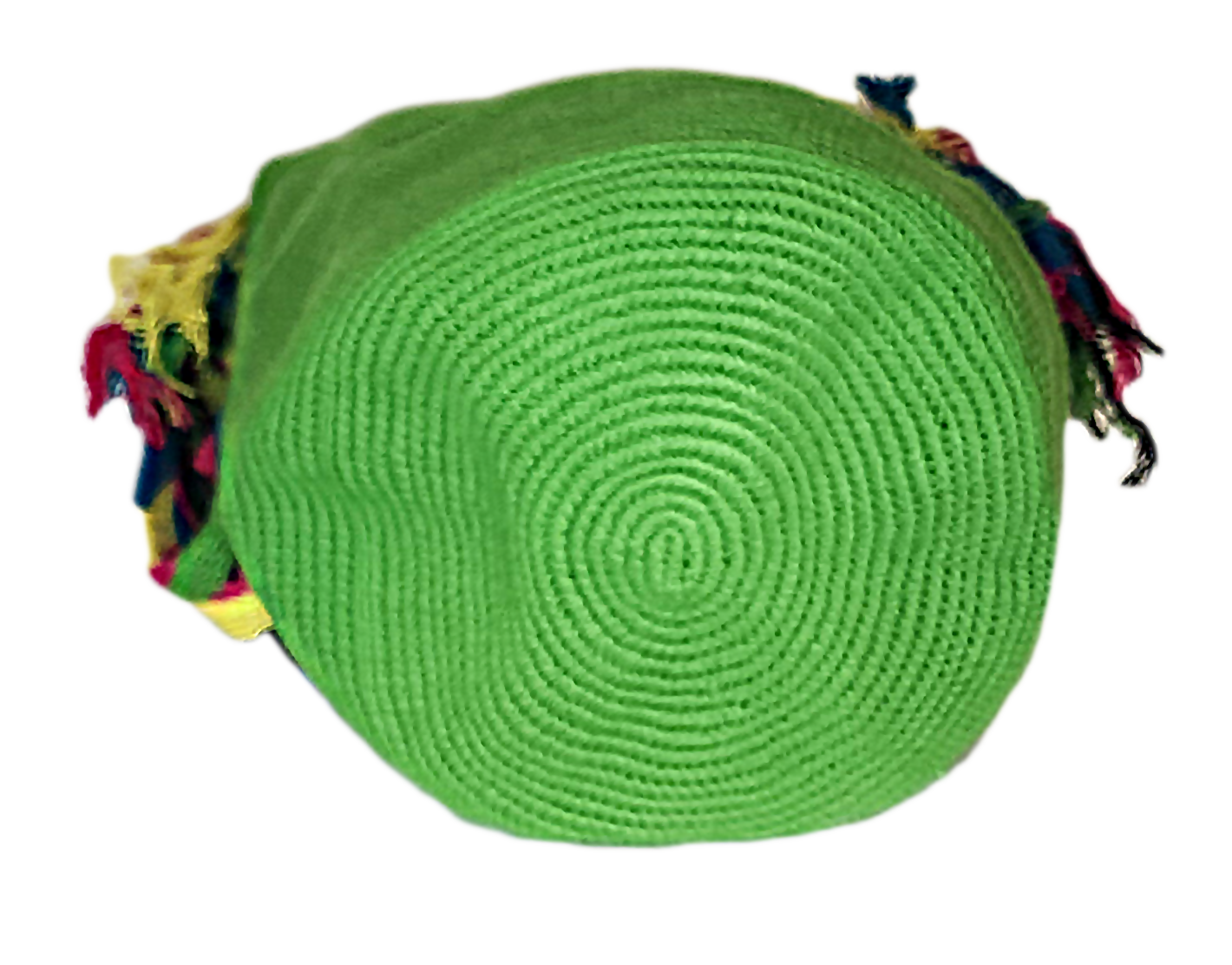 "Colorful handmade crochet bags by Wayuu women of Colombia, featuring vibrant, culturally symbolic designs."