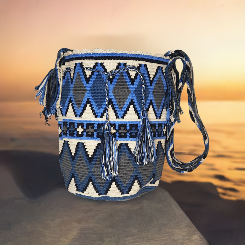 Athena Large Handmade Crochet Wayuu Mochila Bag - Wuitusu