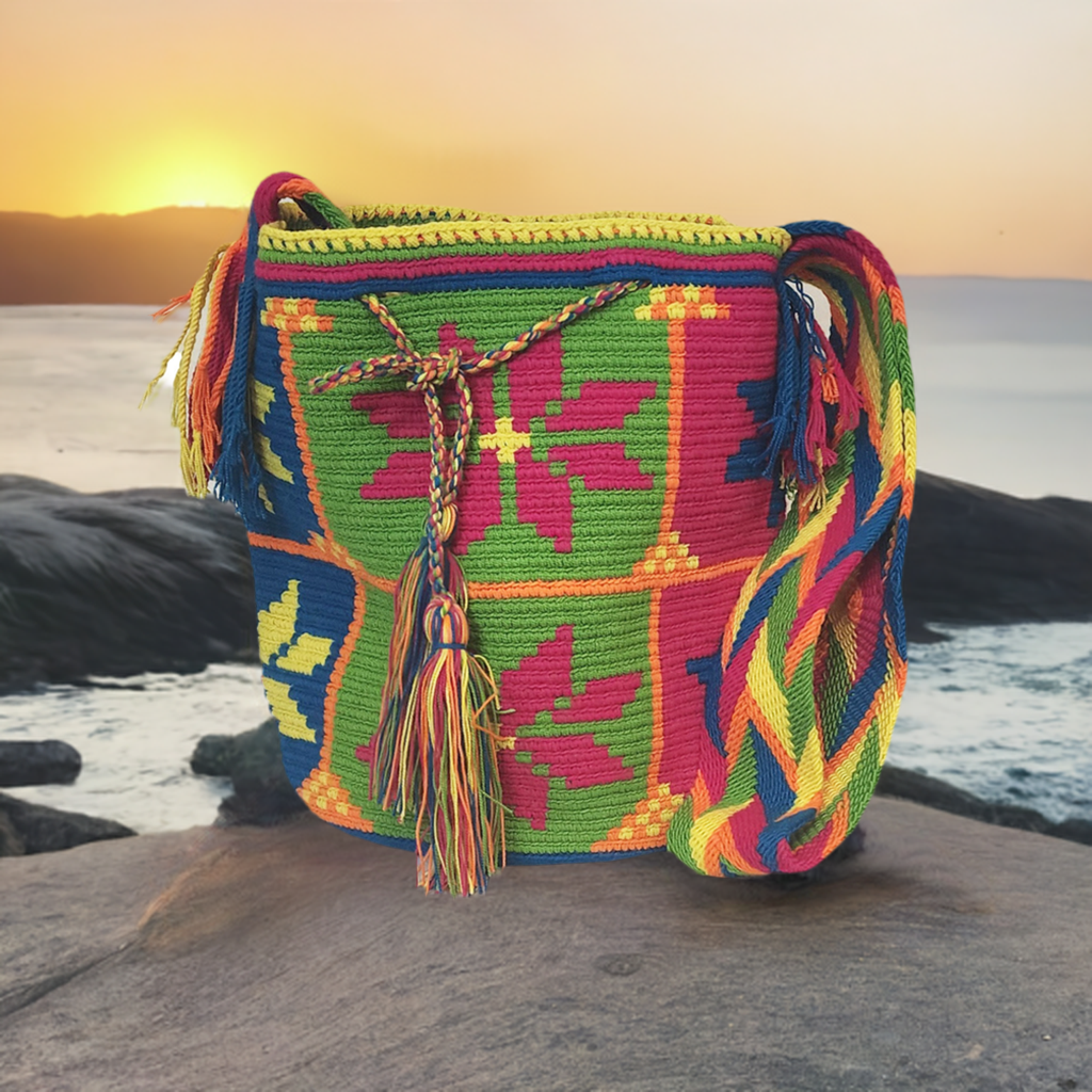 Violeta Large Handmade Crochet Wayuu Mochila Bag - Wuitusu