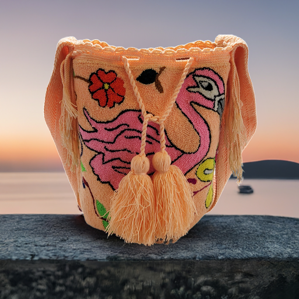 Ruby Large Handmade Punch-needle Wayuu Mochila Bag - Wuitusu