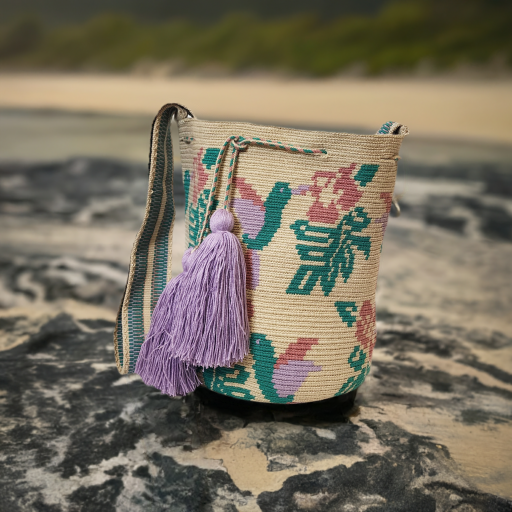 Madelynn Large Handmade Wayuu Mochila bag - Wuitusu