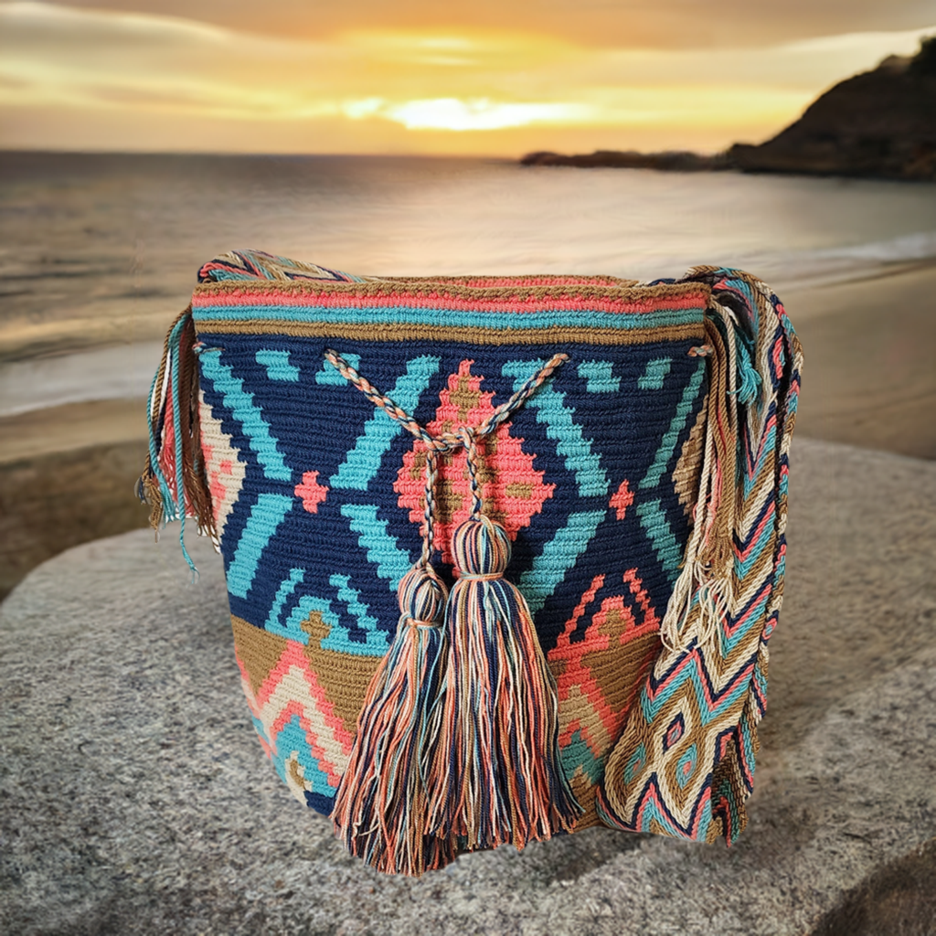 Jazlyn Large Handmade Crochet Wayuu Mochila Bag - Wuitusu