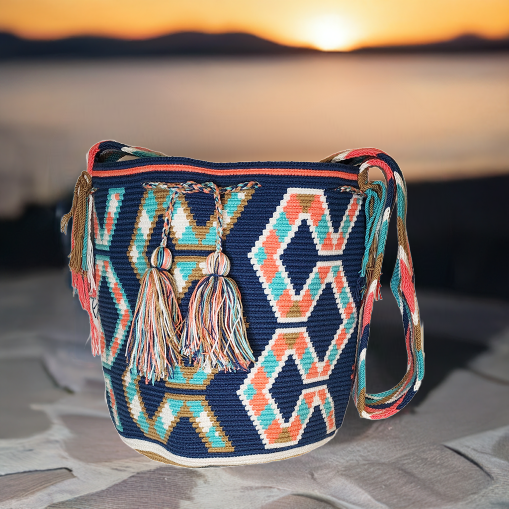 Eliana Large Handmade Crochet Wayuu Mochila Bag - Wuitusu