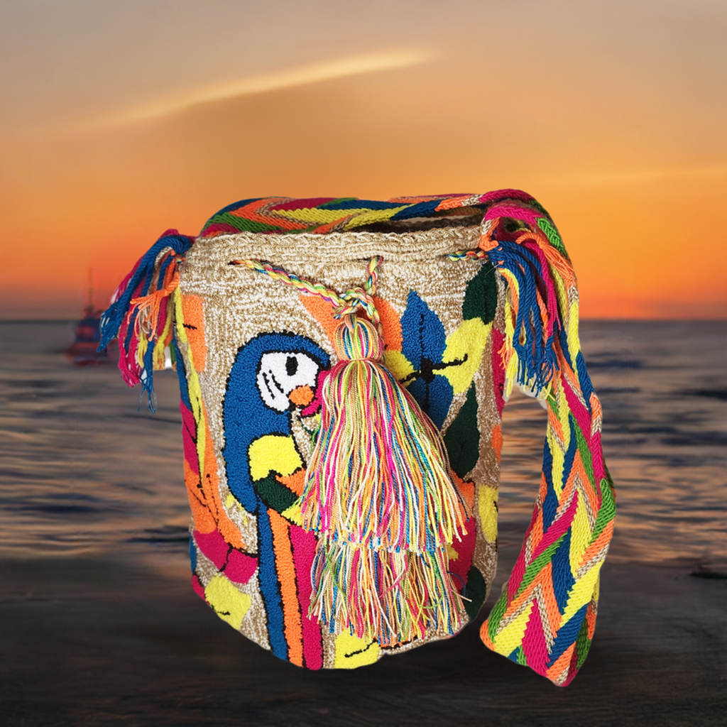Melody Large Handmade Punch Needle Wayuu Mochila Bag - Wuitusu