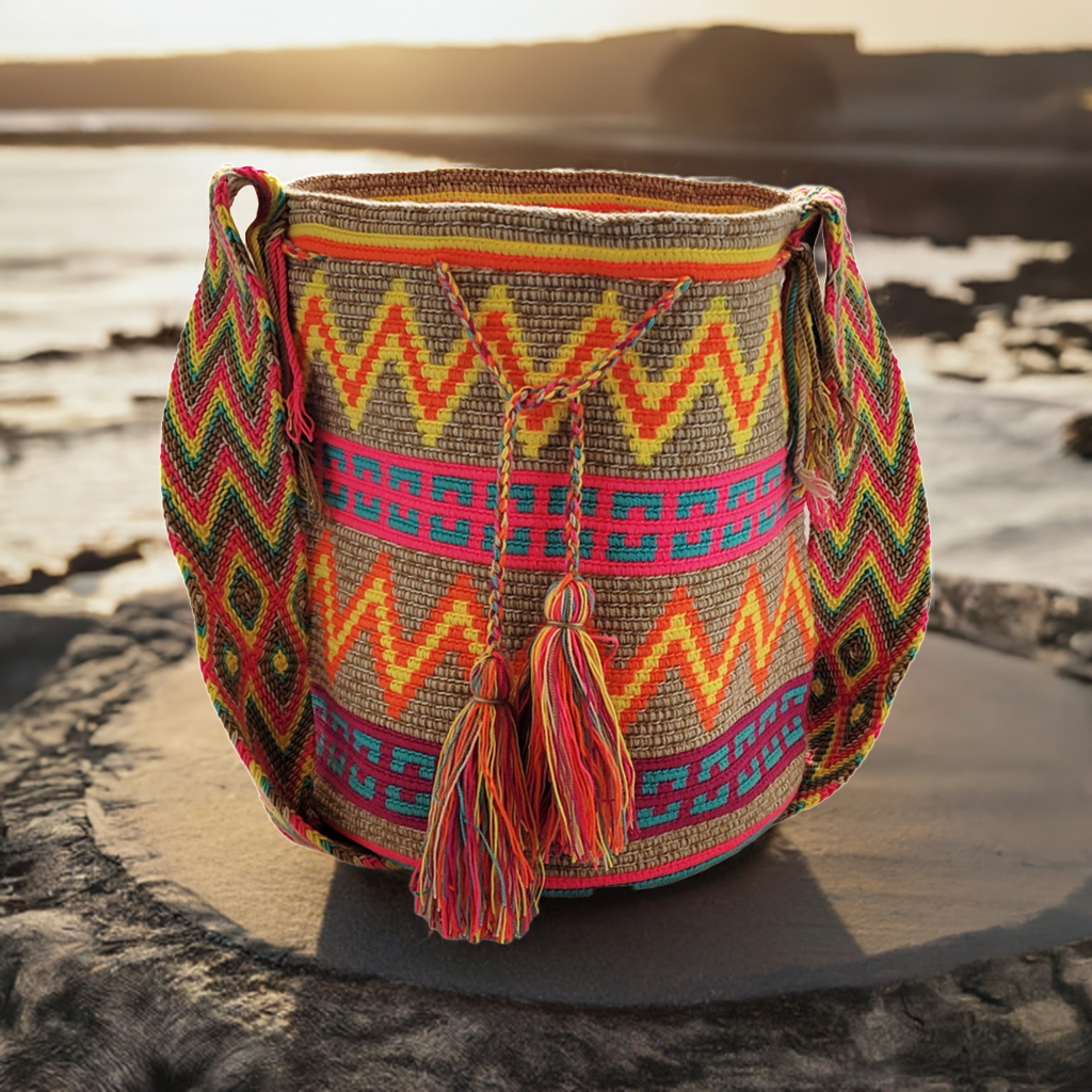 Anna Large Handmade Crochet Wayuu Mochila Bag - Wuitusu