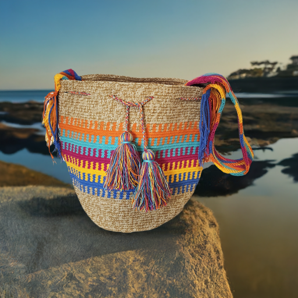 Harleigh Large Handmade Crochet Wayuu Mochila Bag - Wuitusu
