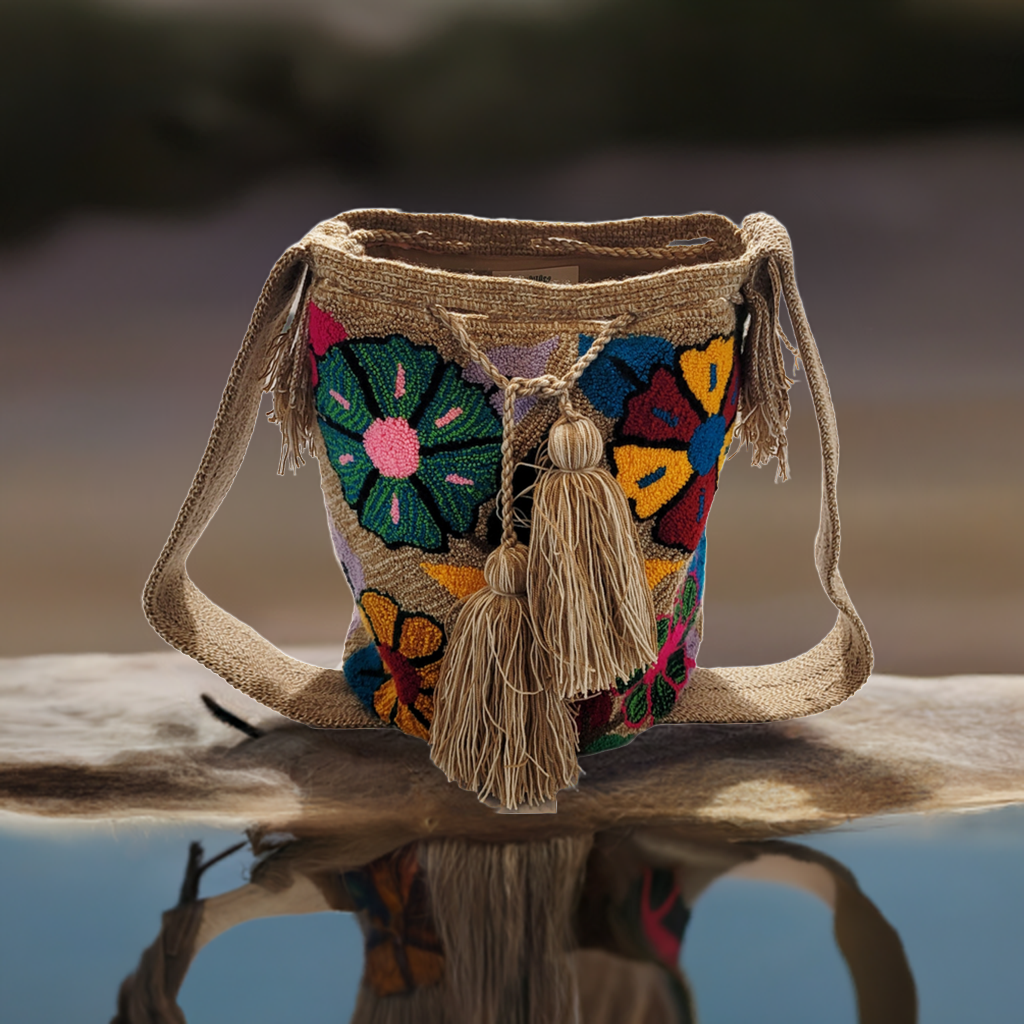 Alice Large Handmade Punch-needle Wayuu Mochila Bag - Wuitusu