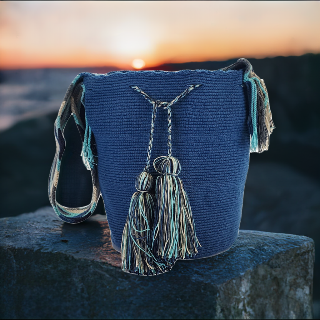 denisse unicolor large handmade wayuu mochila bag