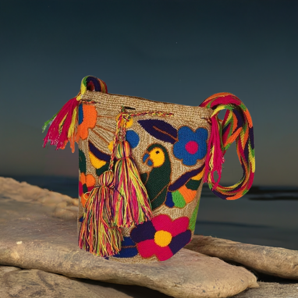 Kaylee Large Handmade Punch-needle Wayuu Mochila Bag