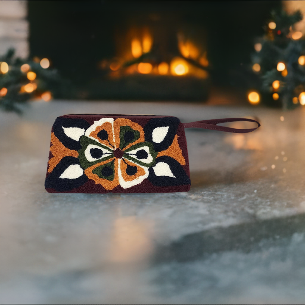 martha handmade wayuu punch-needle clutch