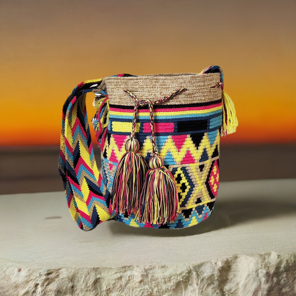 Abby Large Handmade Crochet Wayuu Mochila Bag - Wuitusu