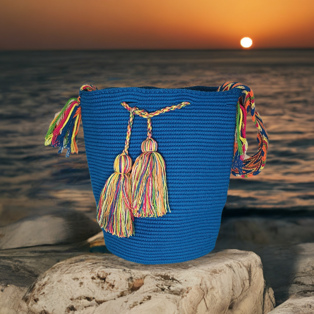 Sara Unicolor Large Handmade Wayuu Mochila Bag - Wuitusu