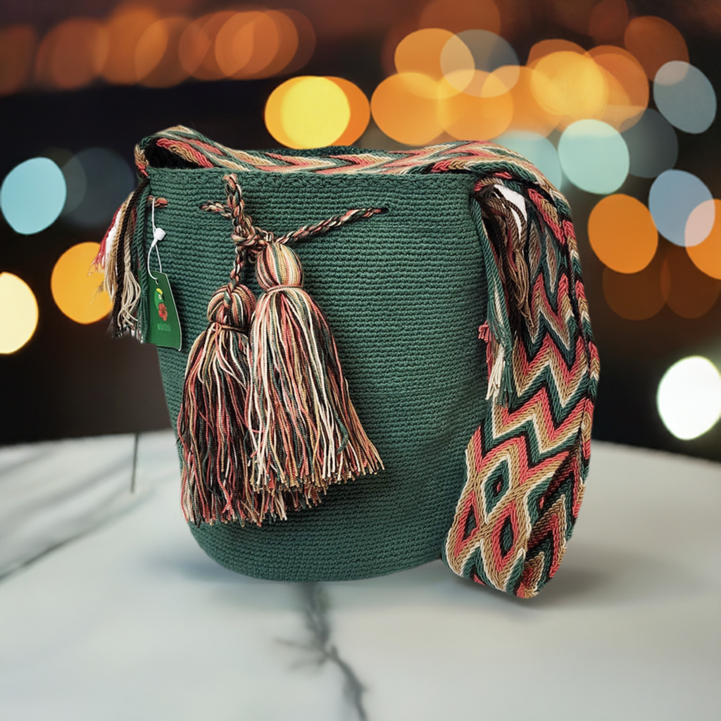 Skyler Unicolor Large Handmade Wayuu Mochila Bag - Wuitusu