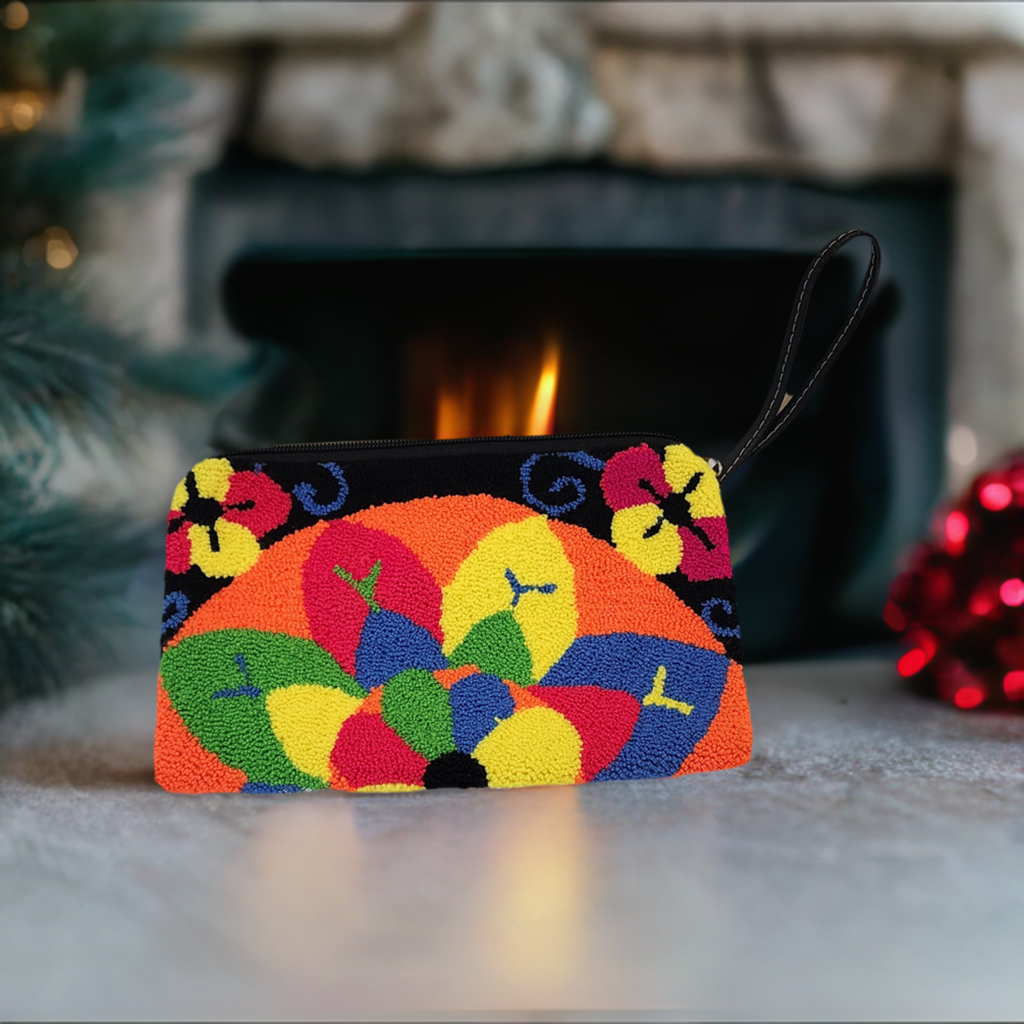 royal handmade wayuu punch-needle clutch