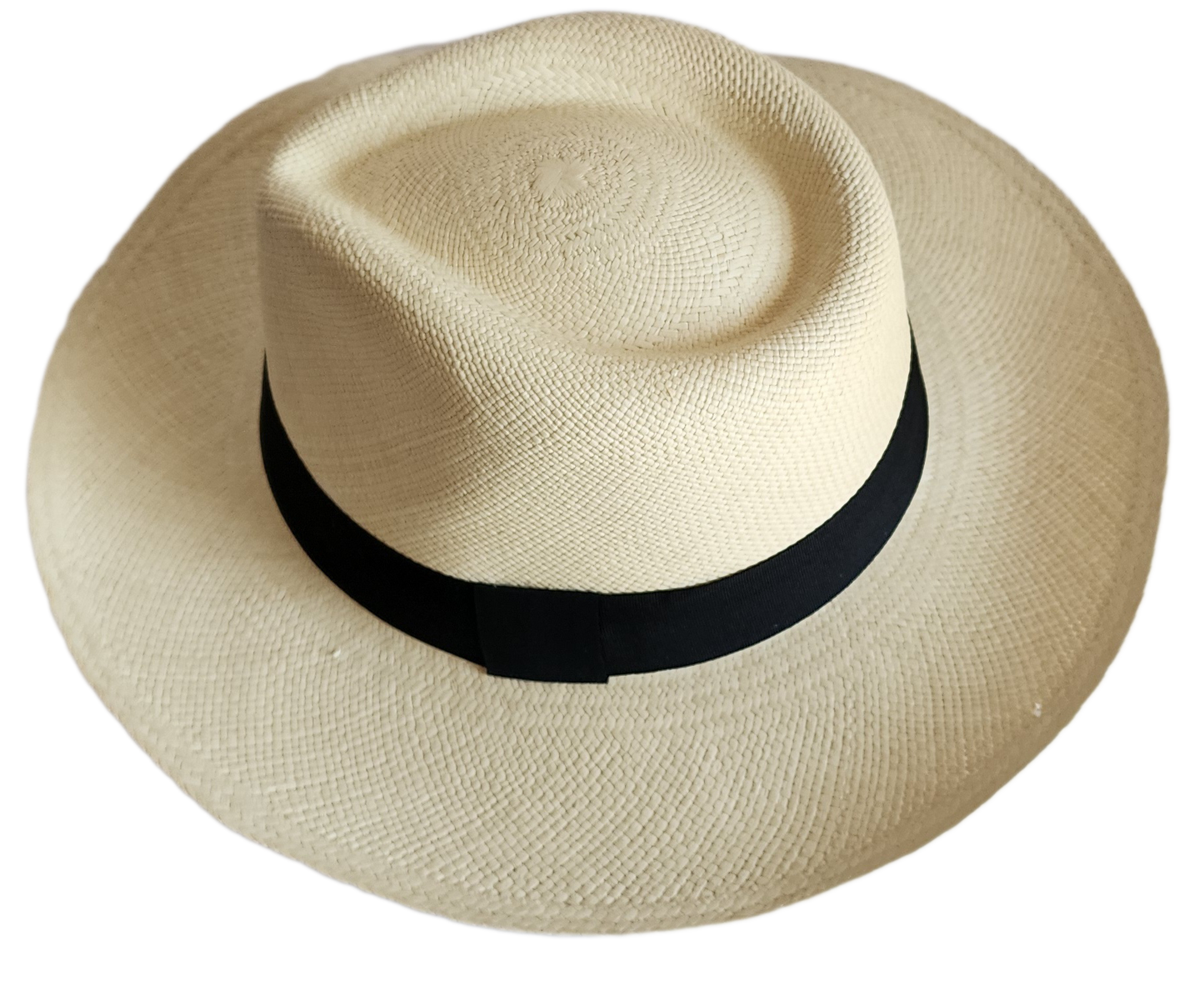 Elegant boho chick straw hat with toquilla weave.
