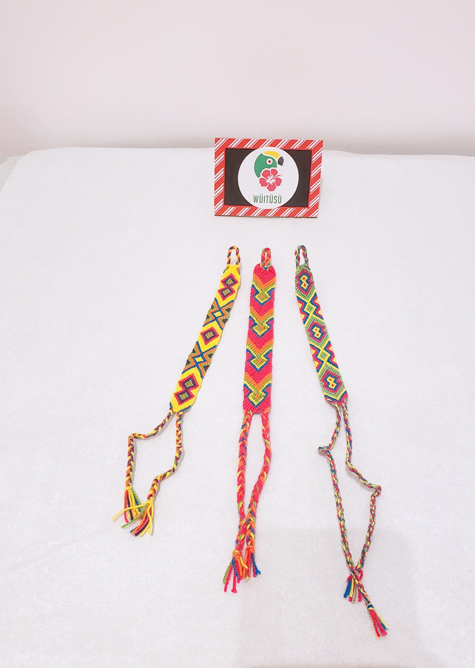 2 Pack of Three Neon Wayuu Handmade Bracelets - Wuitusu
