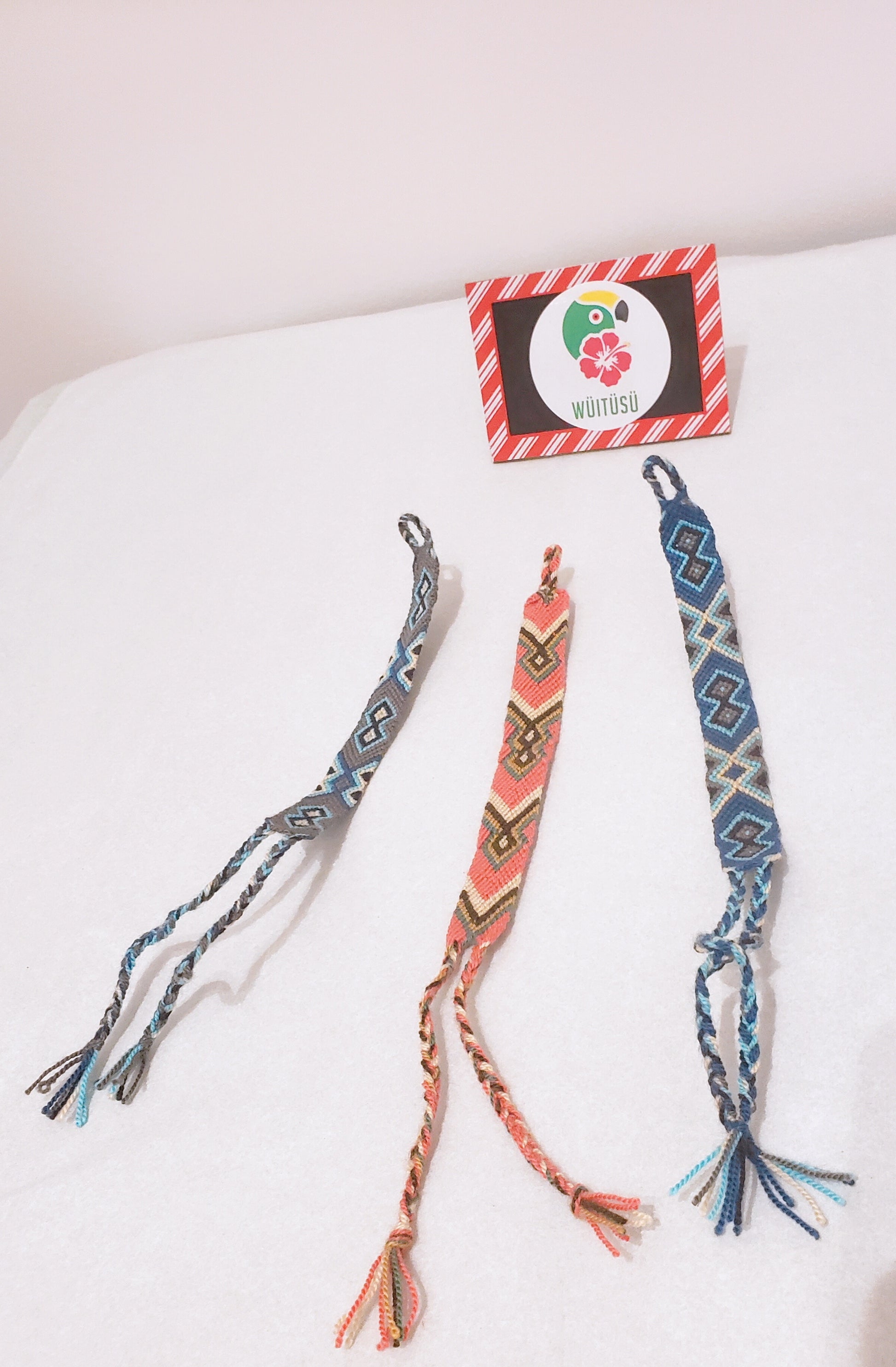 3 Pack of Three Pastel Wayuu Handmade Bracelets - Wuitusu