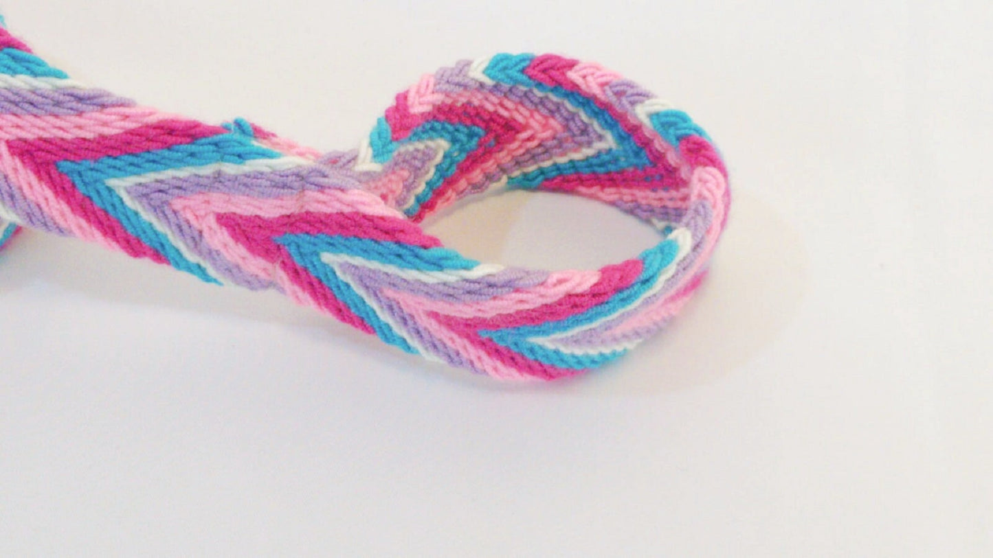 Pink Handmade Wayuu Pet Leash - Wuitusu