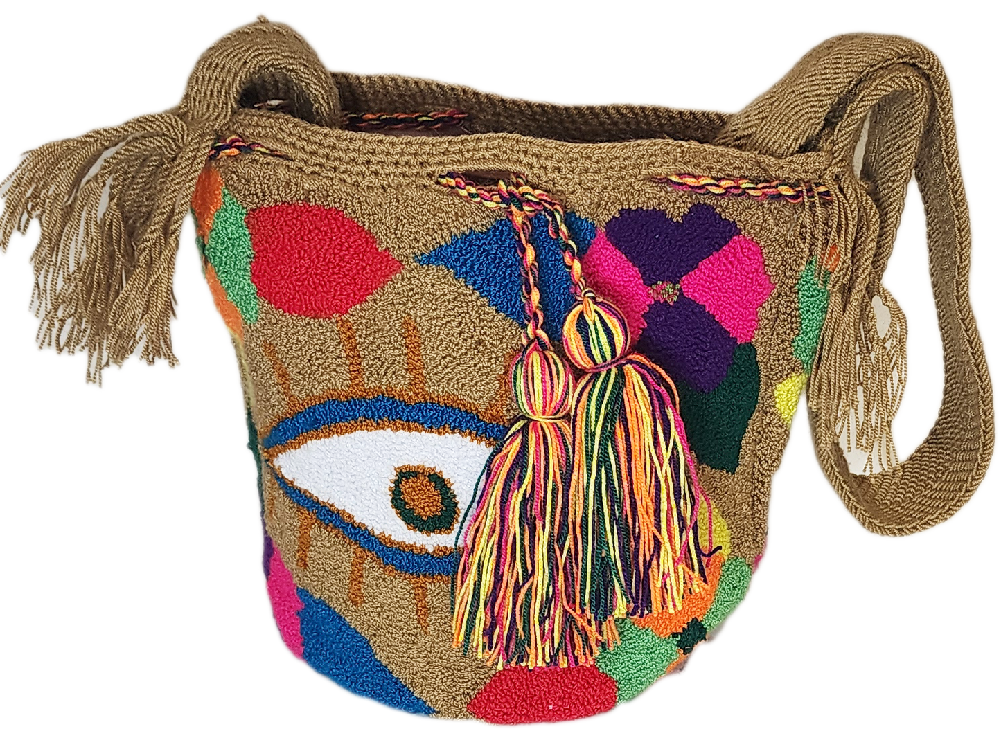 Georgia medium Handmade Punch-needle Wayuu Mochila Bag - a perfect gift for her