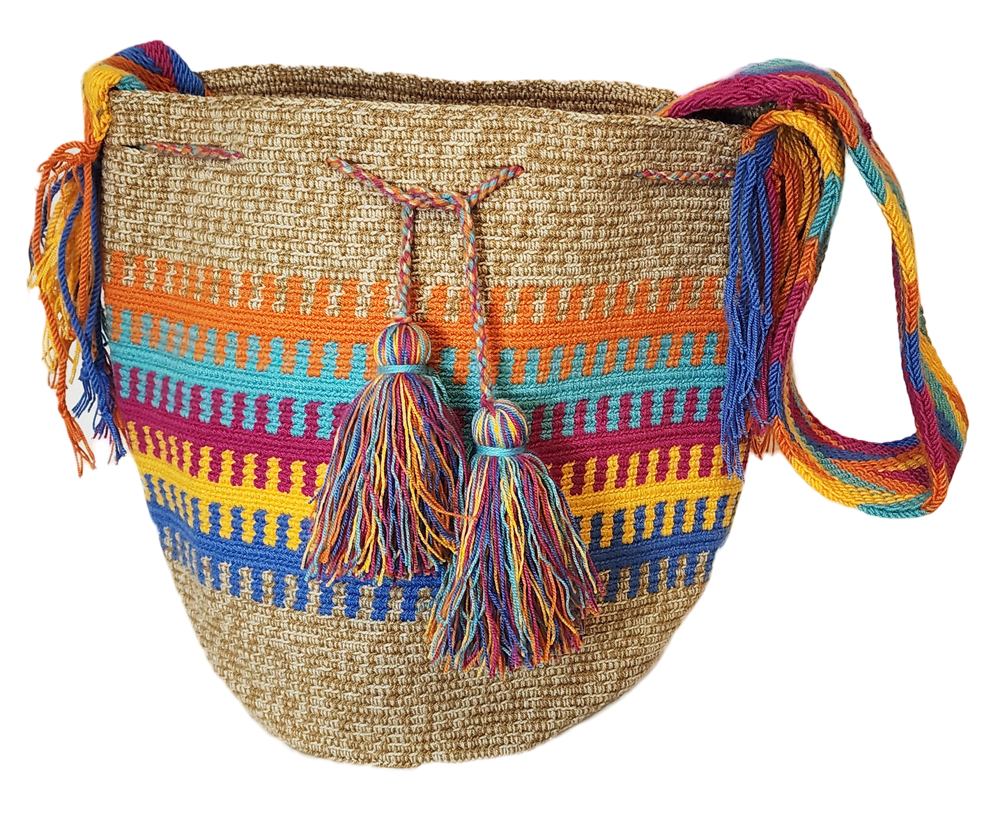 Harleigh Large Handmade Crochet Wayuu Mochila Bag