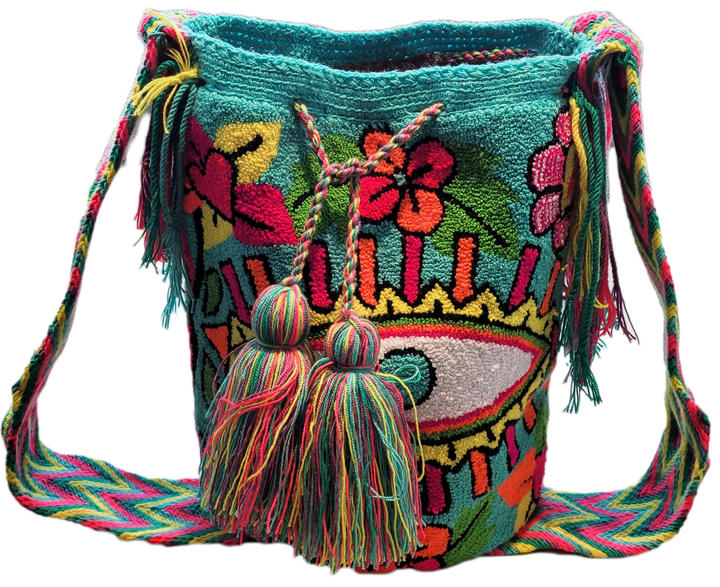 Presley Large Handmade Punch-needle Wayuu Mochila Bag - a perfect gift for her