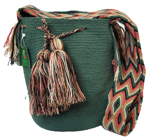 Skyler Unicolor Large Handmade Wayuu Mochila Bag