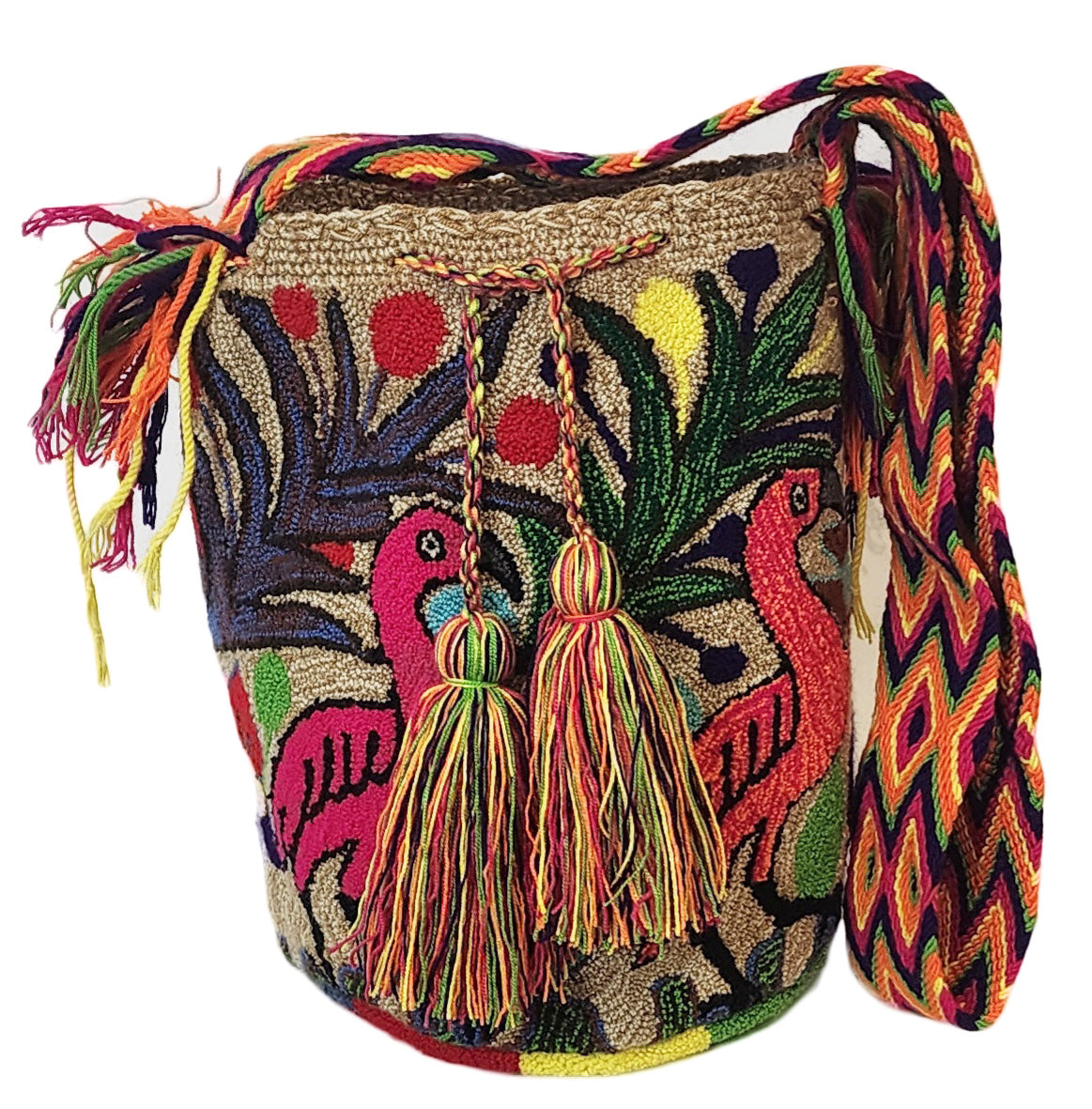 Shay Large Handmade Punch-needle Wayuu Mochila Bag - Wuitusu
