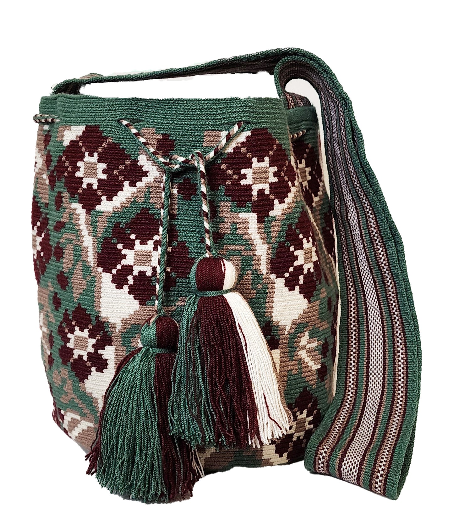 Aspyn Large One-Thread Handmade Wayuu Mochila Bag - Wuitusu-front