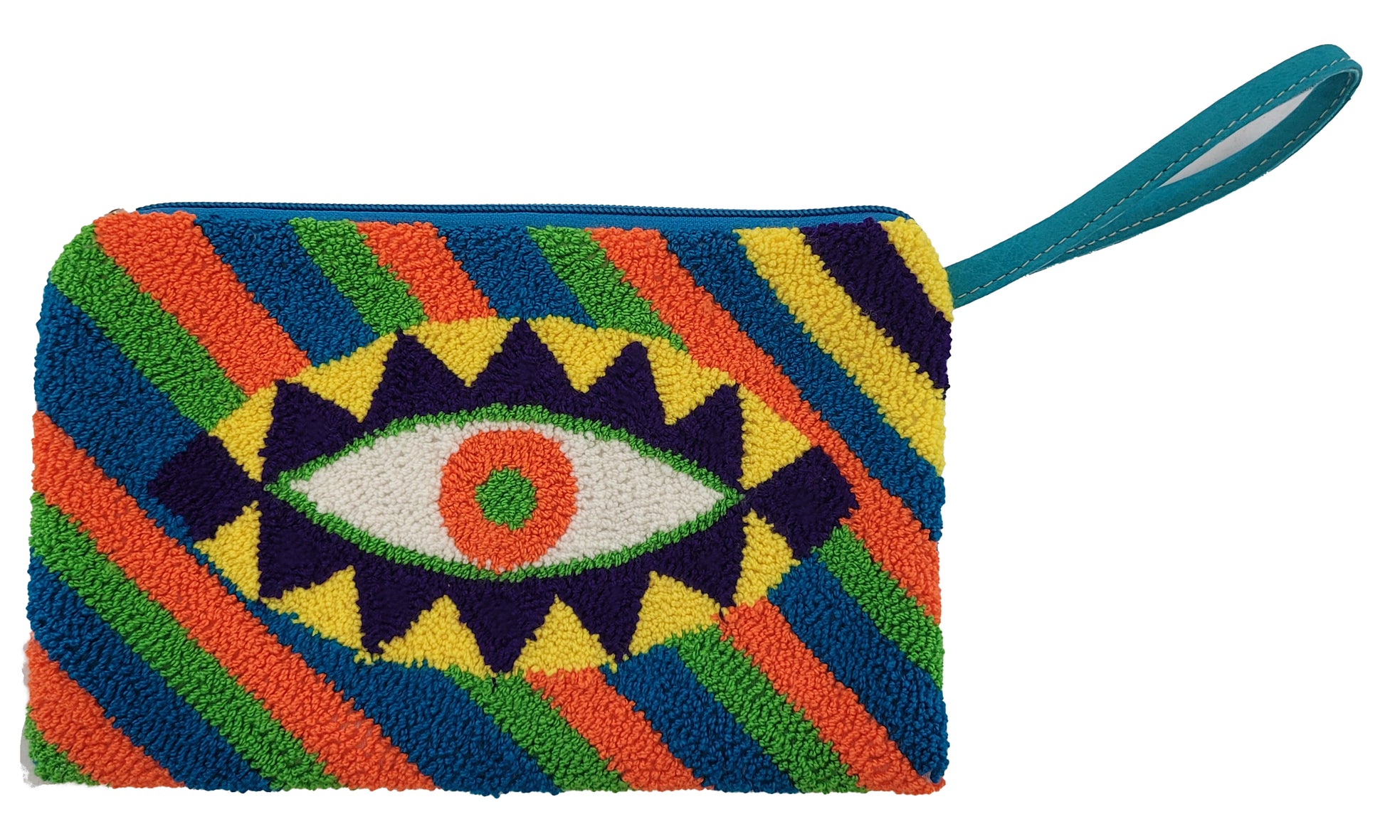 1 taylor lined handmade wayuu punch-needle clutch-front and back view