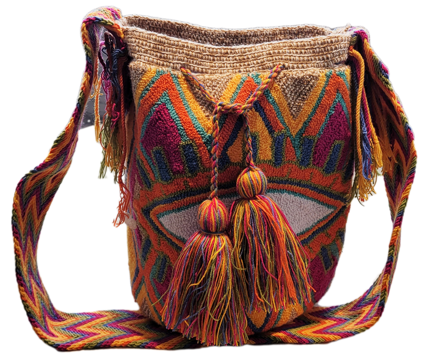 Elise Large Handmade Punch-needle Wayuu Mochila Bag - a perfect gift for her