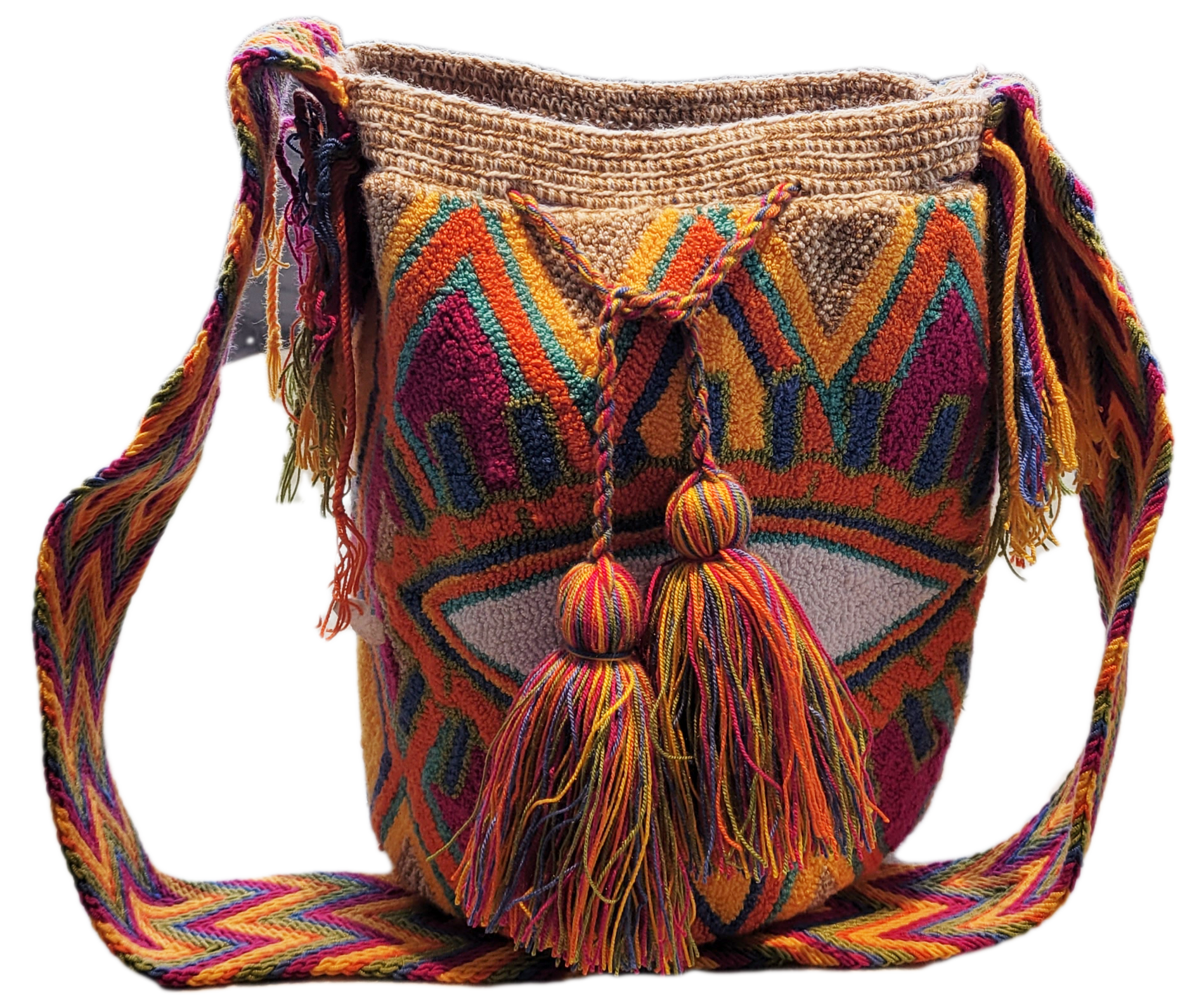 Elise Large Handmade Punch-needle Wayuu Mochila Bag - a perfect gift for her