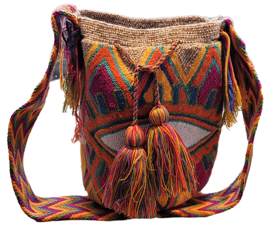 Elise Large Handmade Punch-needle Wayuu Mochila Bag