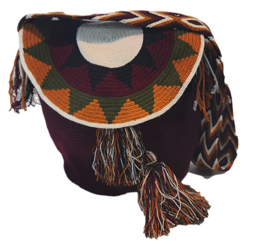 Kaia Large Handmade Crochet Wayuu Bag with Lid